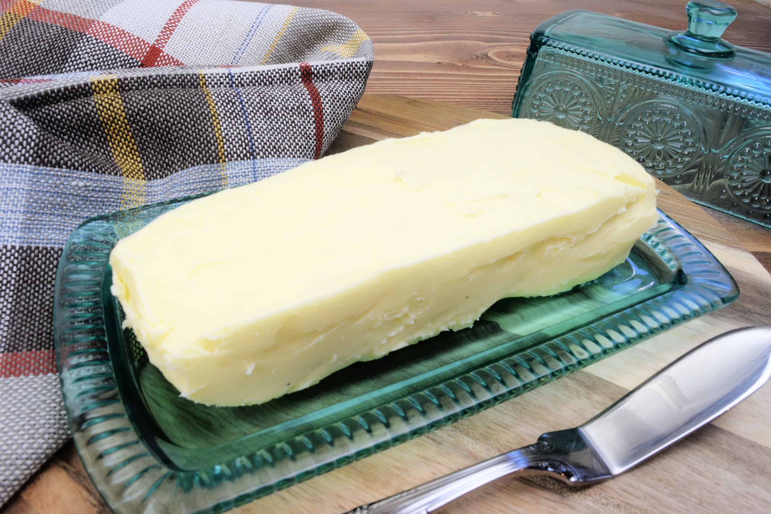Fresh homemade raw butter from raw milk.
