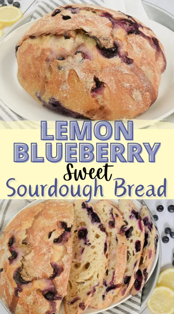 Freshly baked Sourdough for Simple Lemon Blueberry Sweet Sourdough Bread Recipe.
