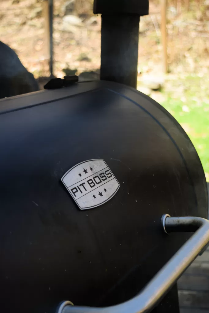 A picture of the pit boss pellet smoker for The Best Easy Slow Smoked Beef Back Ribs Recipe.