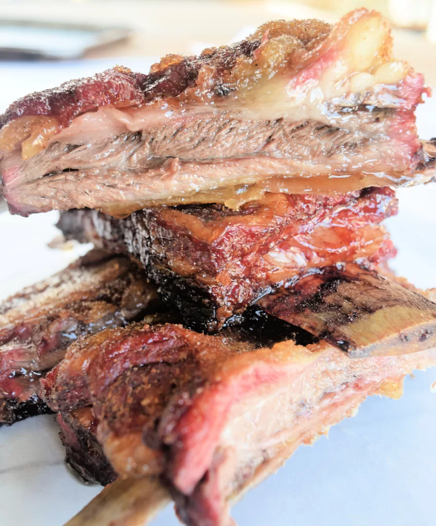 Cooked ribs for The Best Easy Slow Smoked Beef Back Ribs Recipe.