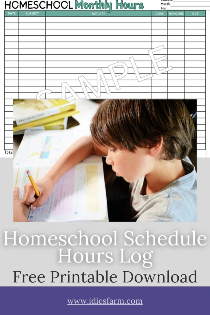free printable record log for homeschooling
