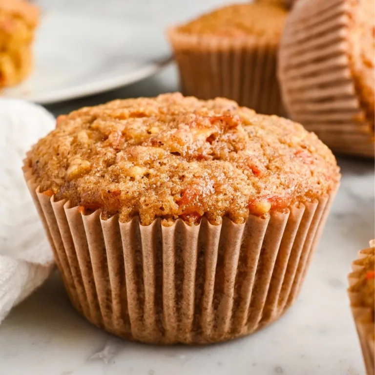 Golden apple carrot sourdough discard muffins prepared for a simple, old-fashioned morning meal.
