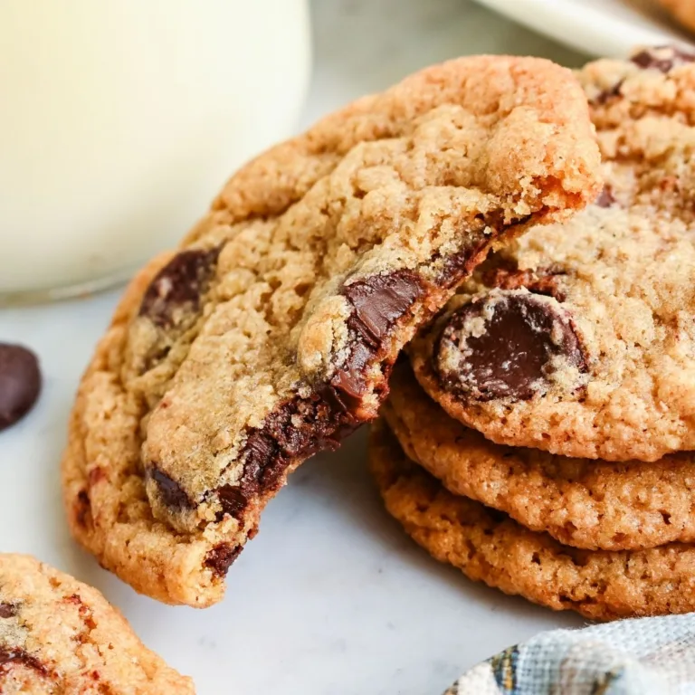 Broken whole wheat chocolate chip cookie showing melted chocolate chips and a soft center.